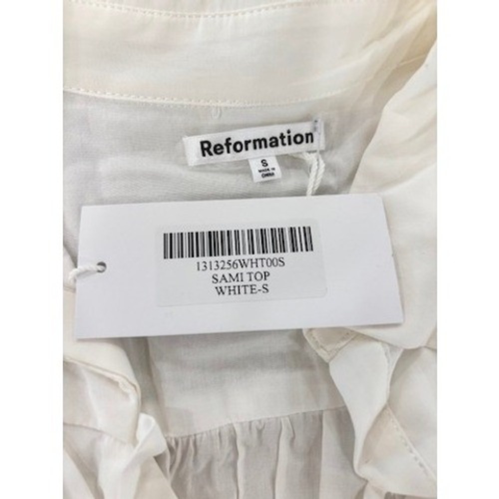 Reformation White Drawstring Peasant Blouse - Picture 2 of 5